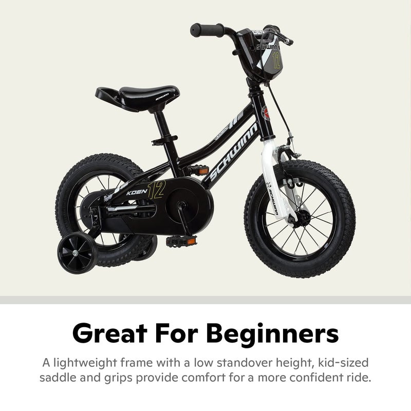 SCHWINN دراجة شوان إلم وكوين أو دراجة توازن، 12-18 بوصة للأطفال من عمر 2-13 سنة، أسود، أزرق، أحمر، تركوازي، وردي أو بنفسجي، تصميم ذكي مريح، مقعد قابل للتعديل ينمو مع الطفل، دراجة تدريب - Image 3